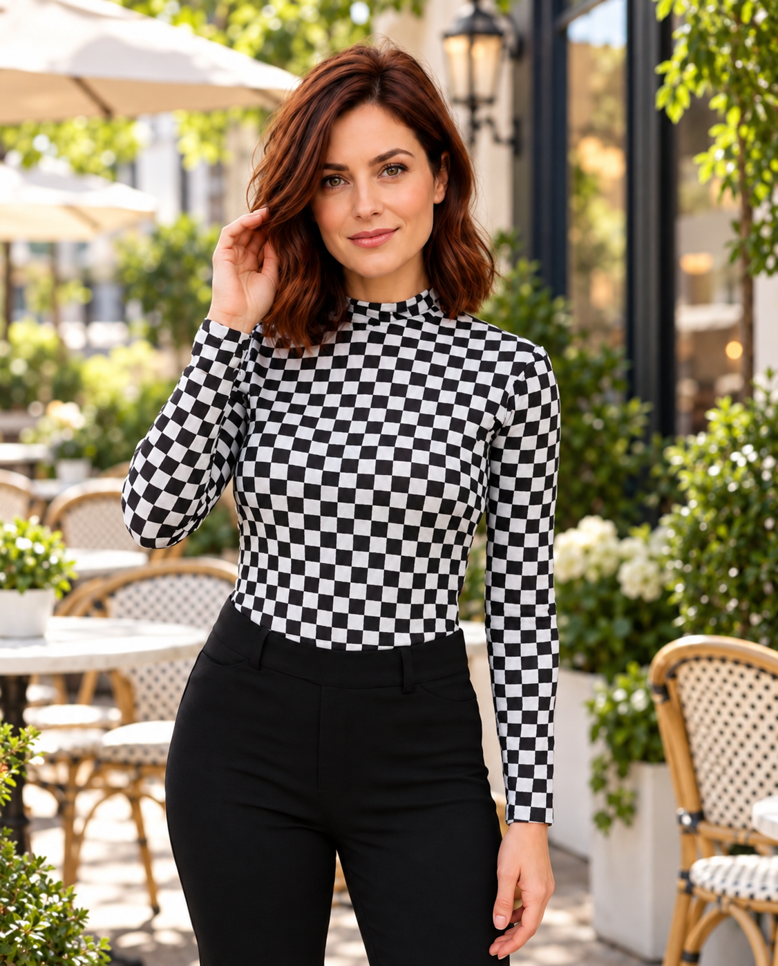Checkered Chic Mesh Top