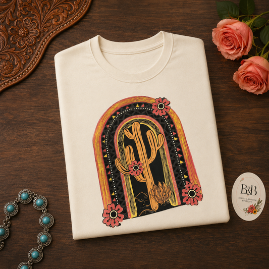Desert Cactus Bloom Tee- Design 186