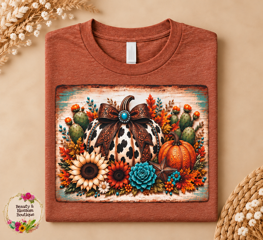 Rustic Cowgirl Fall Graphic Tee - Design 152