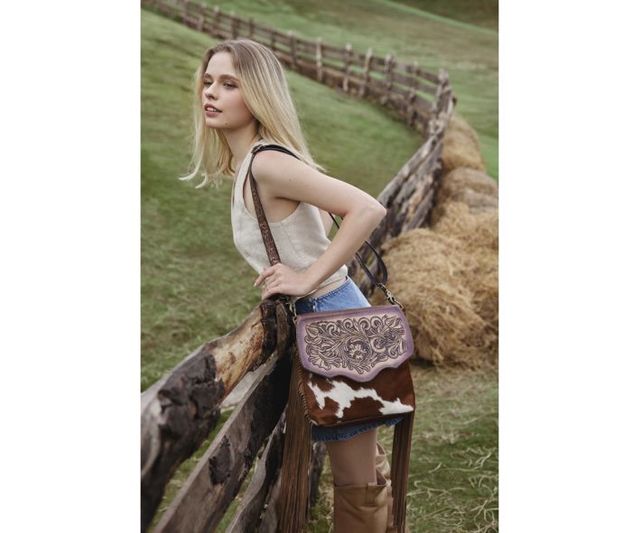 Roswell Way Fringed Hand-Tooled Bag