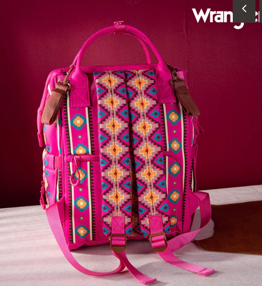 Wrangler Aztec Backpack - Hot Pink