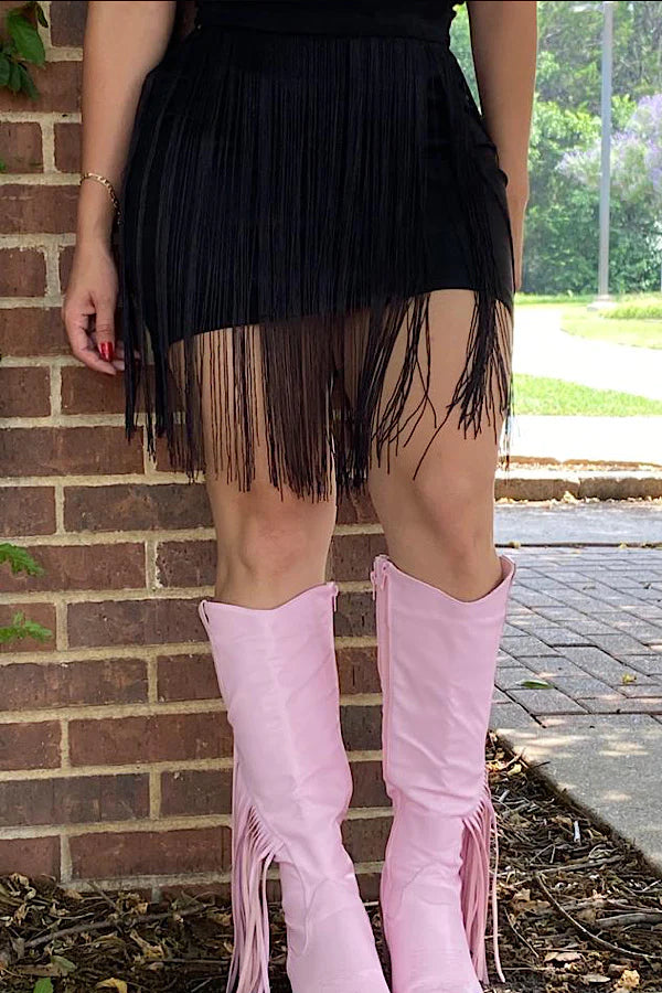 MIDNIGHT FRINGE SKIRT