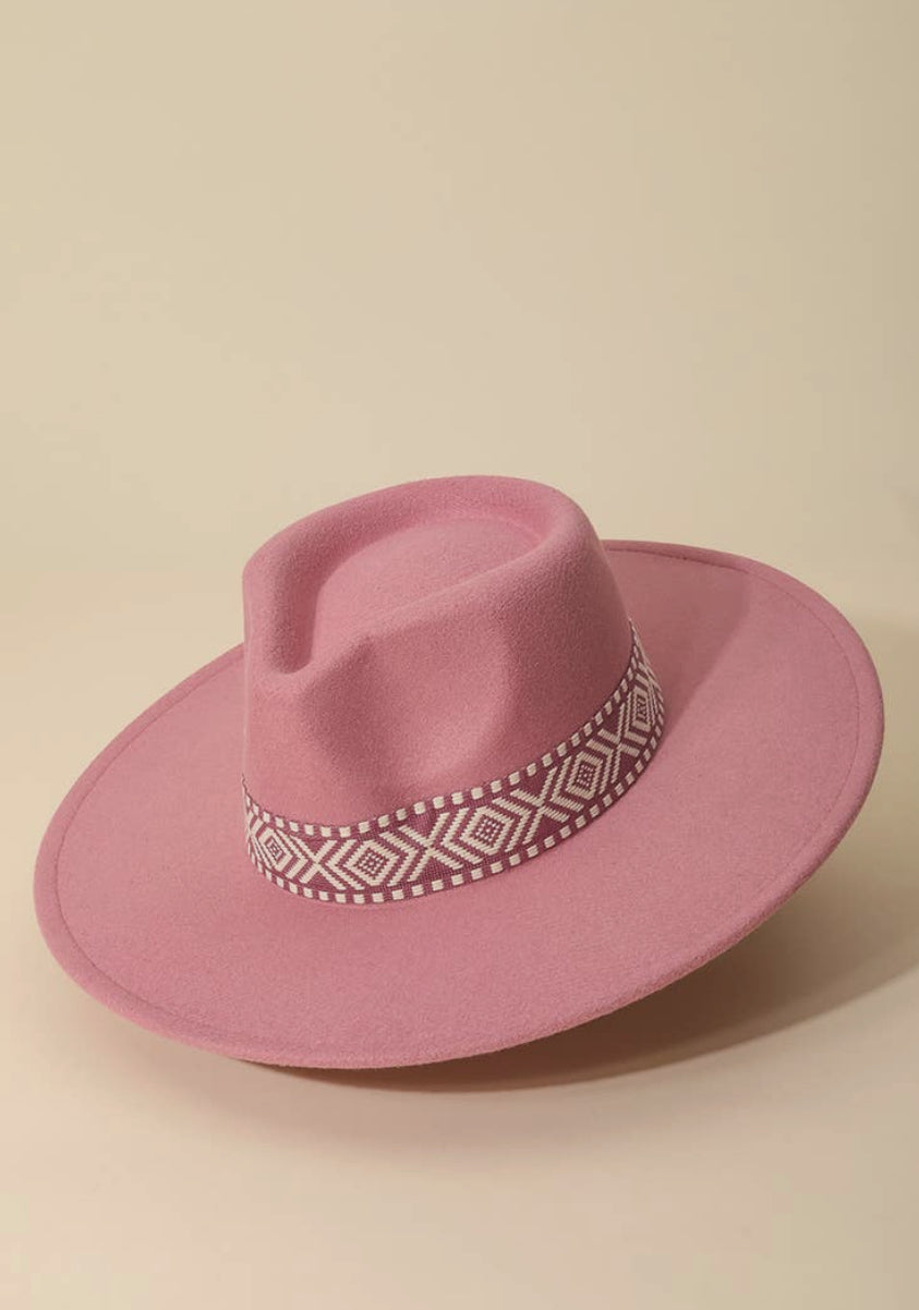 THE BOHO FEDORA HAT- PINK