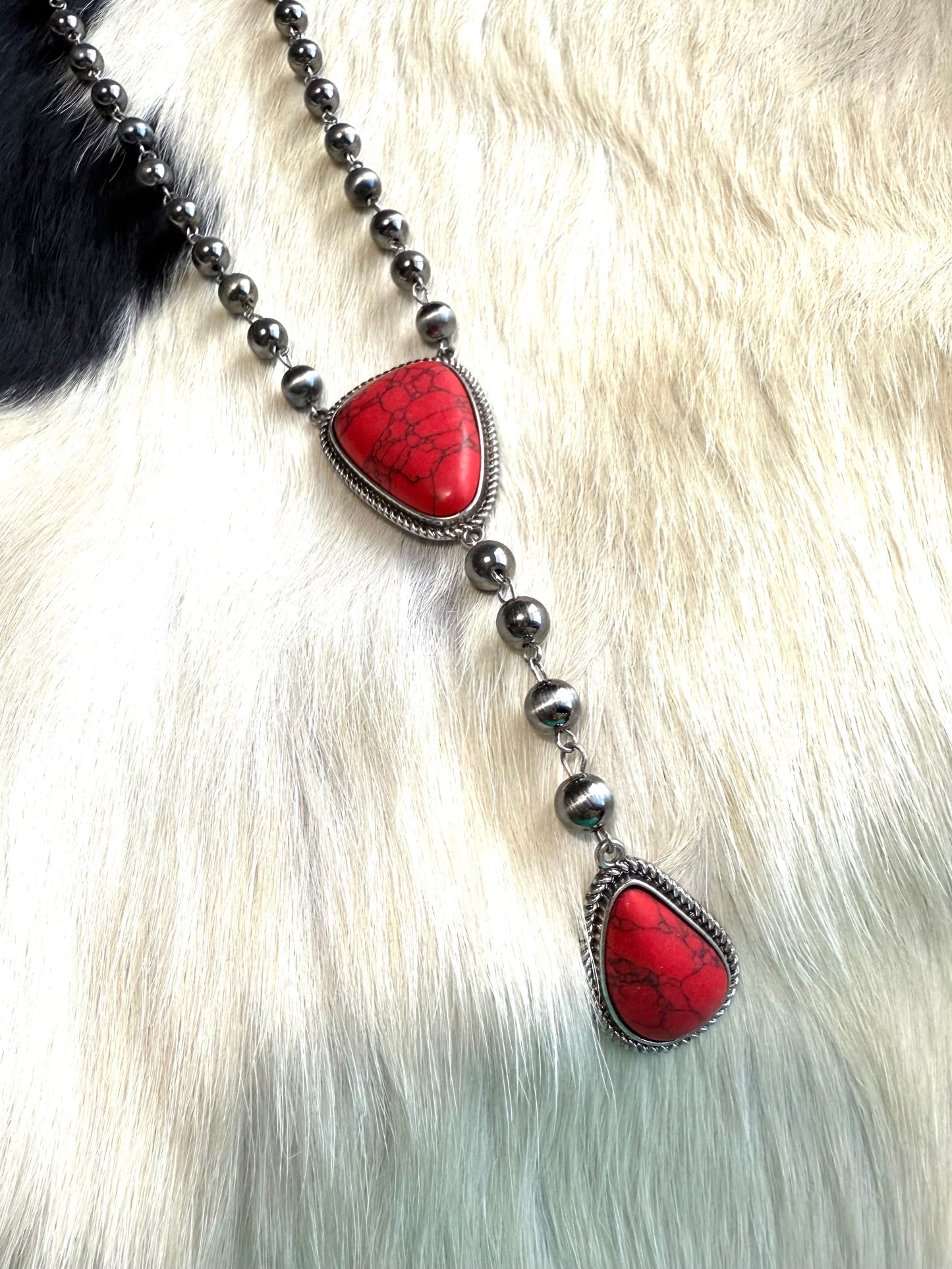RED STONE NECKLACE SET