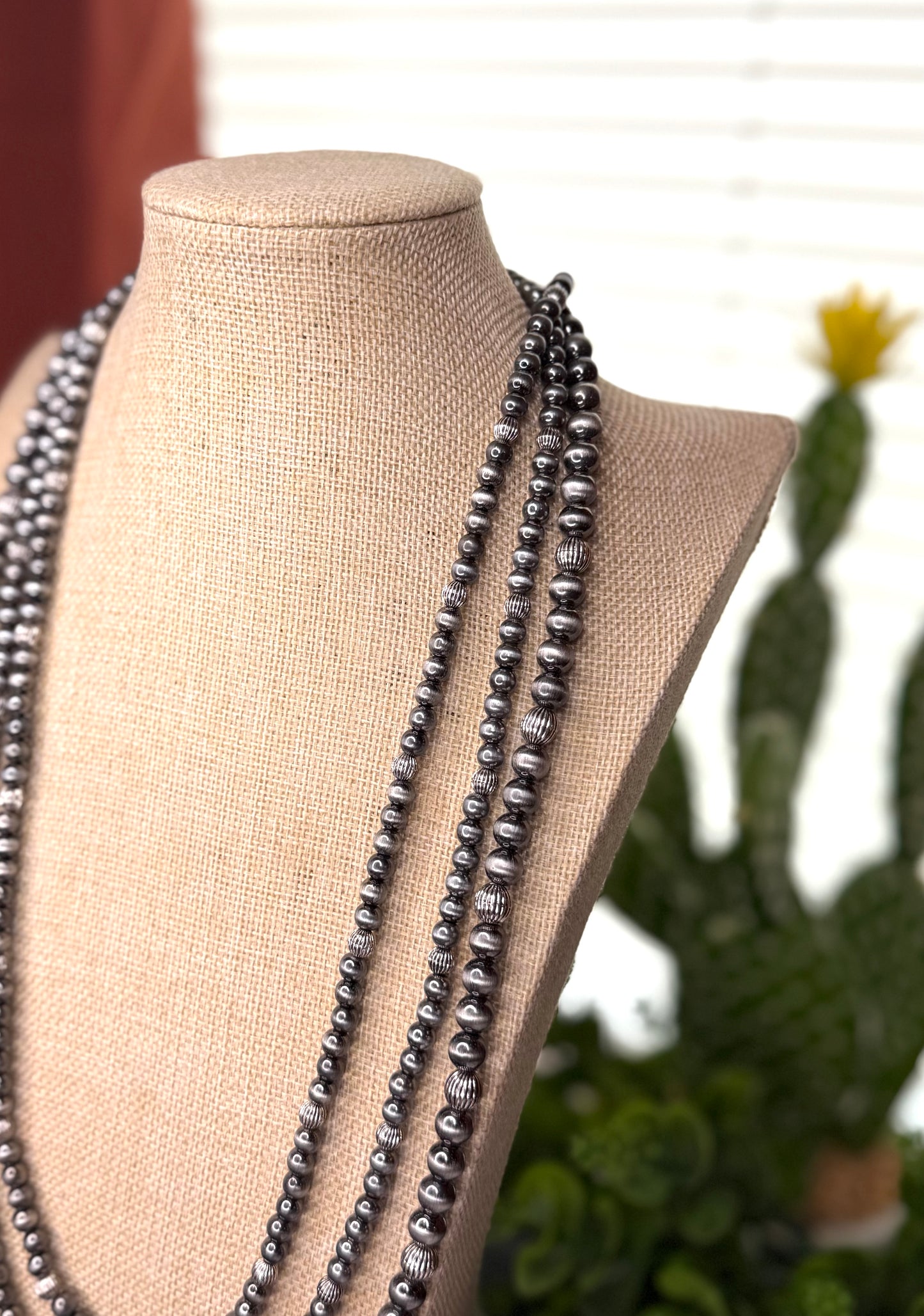 NOTHING BUT NAVAJO PEARL NECKLACE- silver