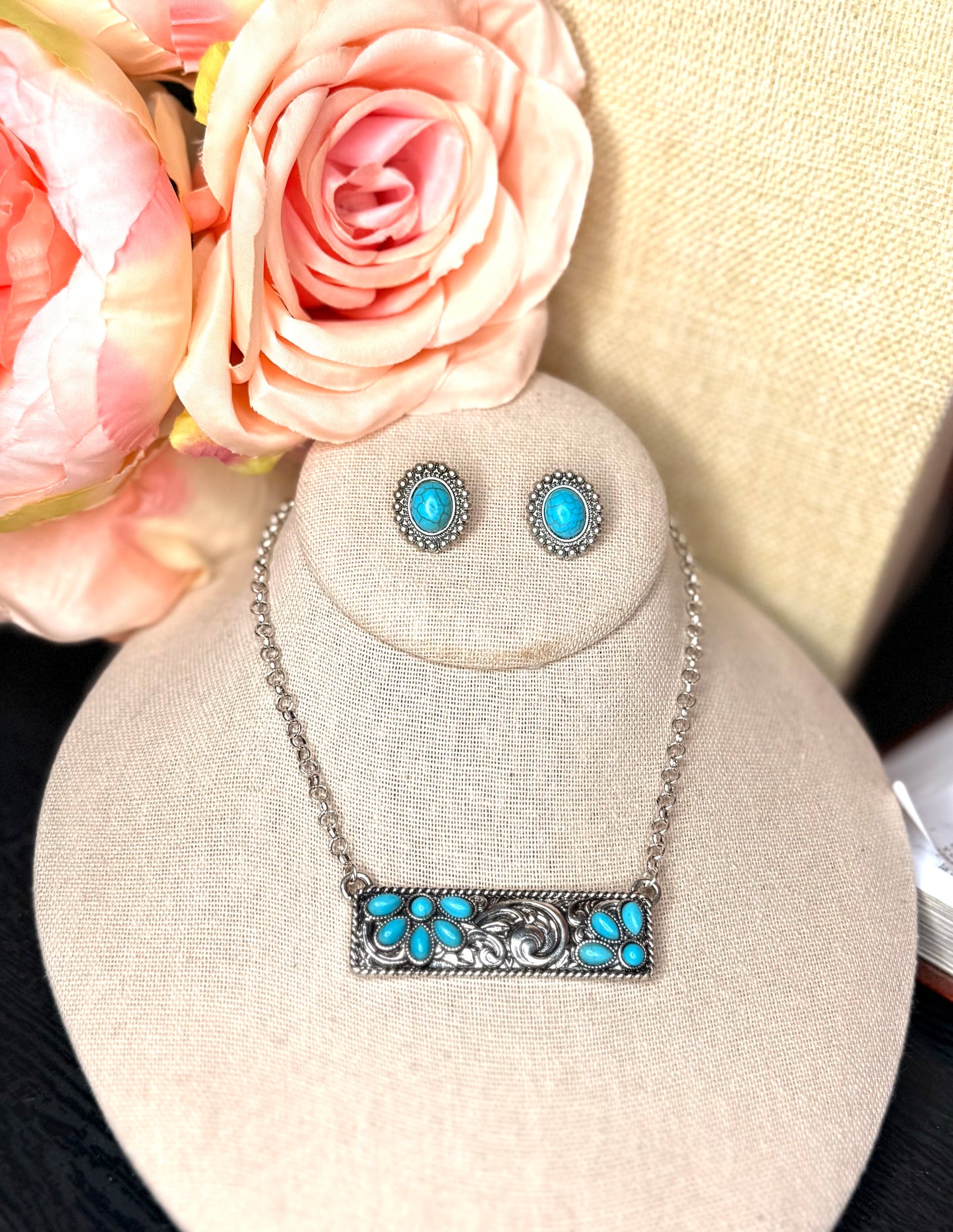 RECTANGLE PENDANT TURQUOISE SET