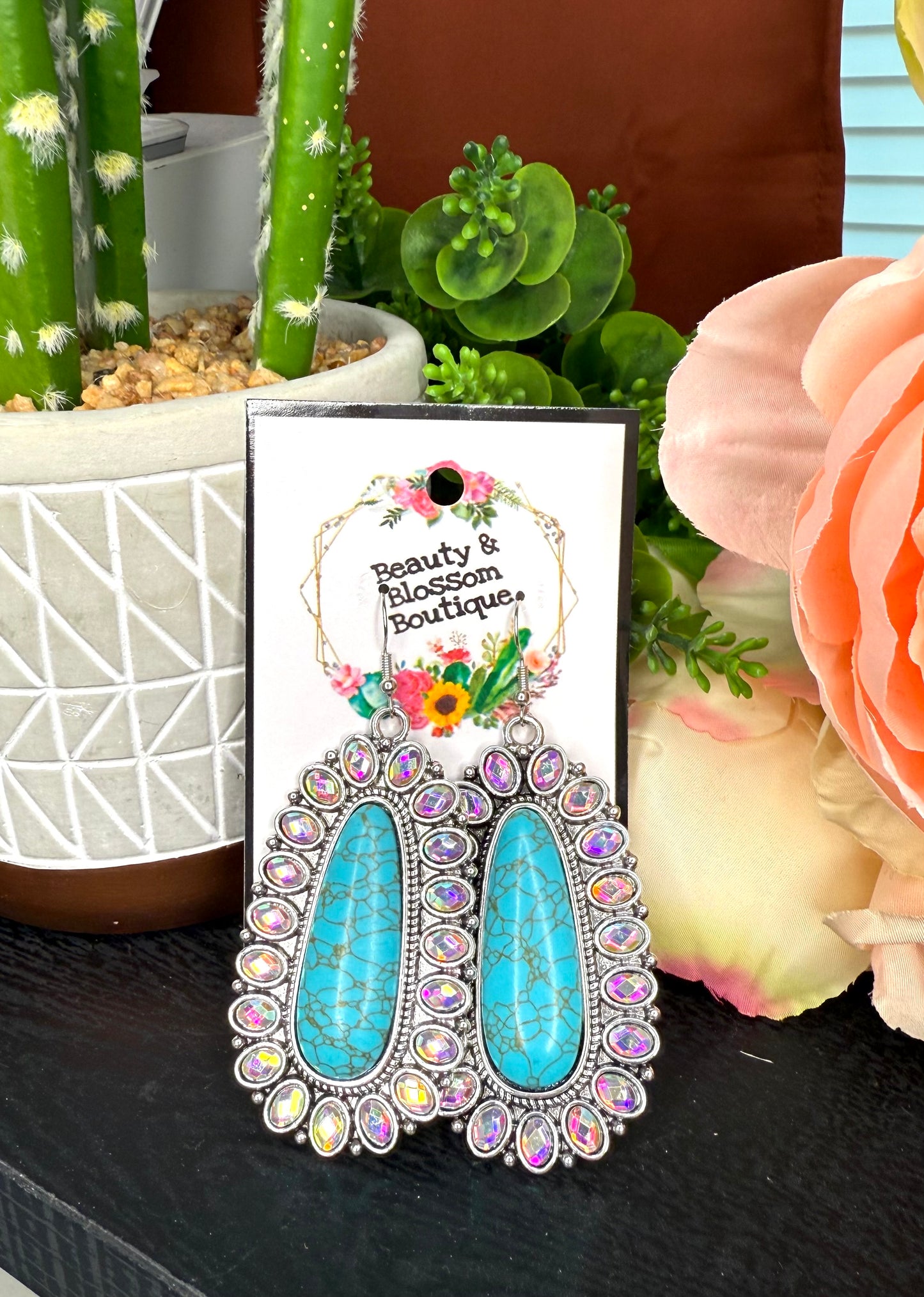 ALL THE RIGHT THINGS EARRINGS- Turq