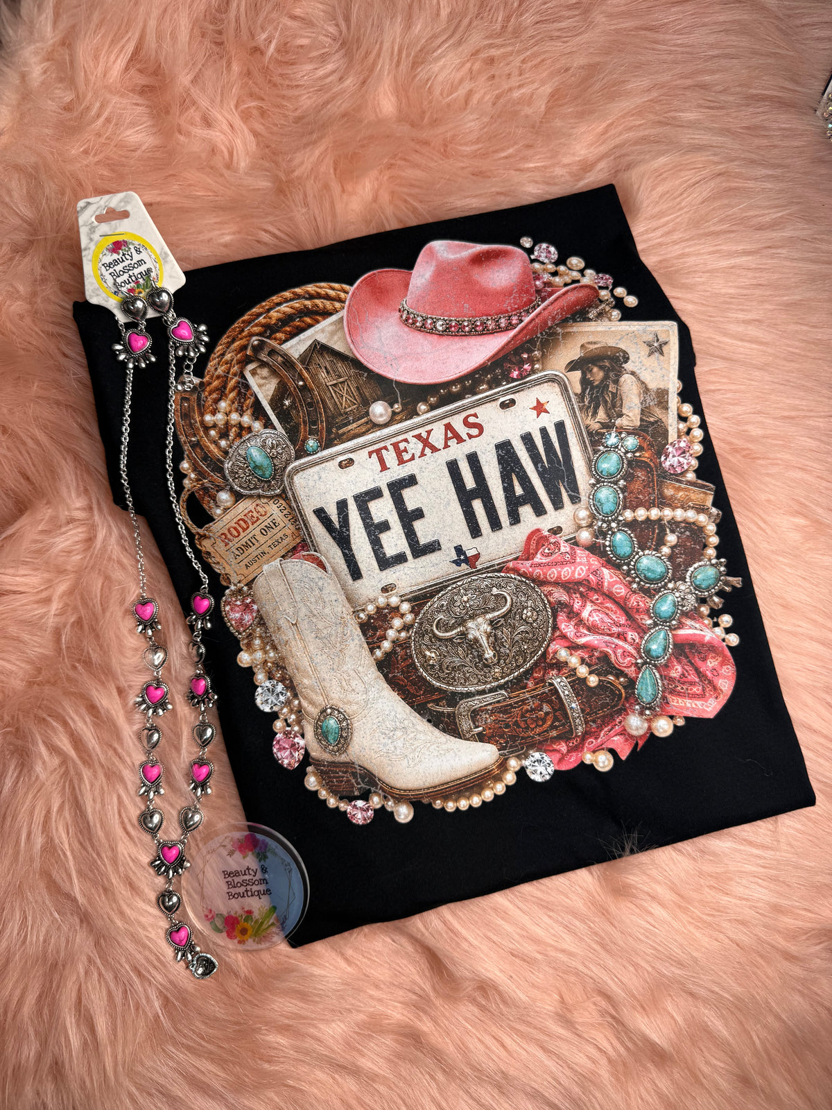 Texas Glam Yeehaw Graphic Tee - Design 44