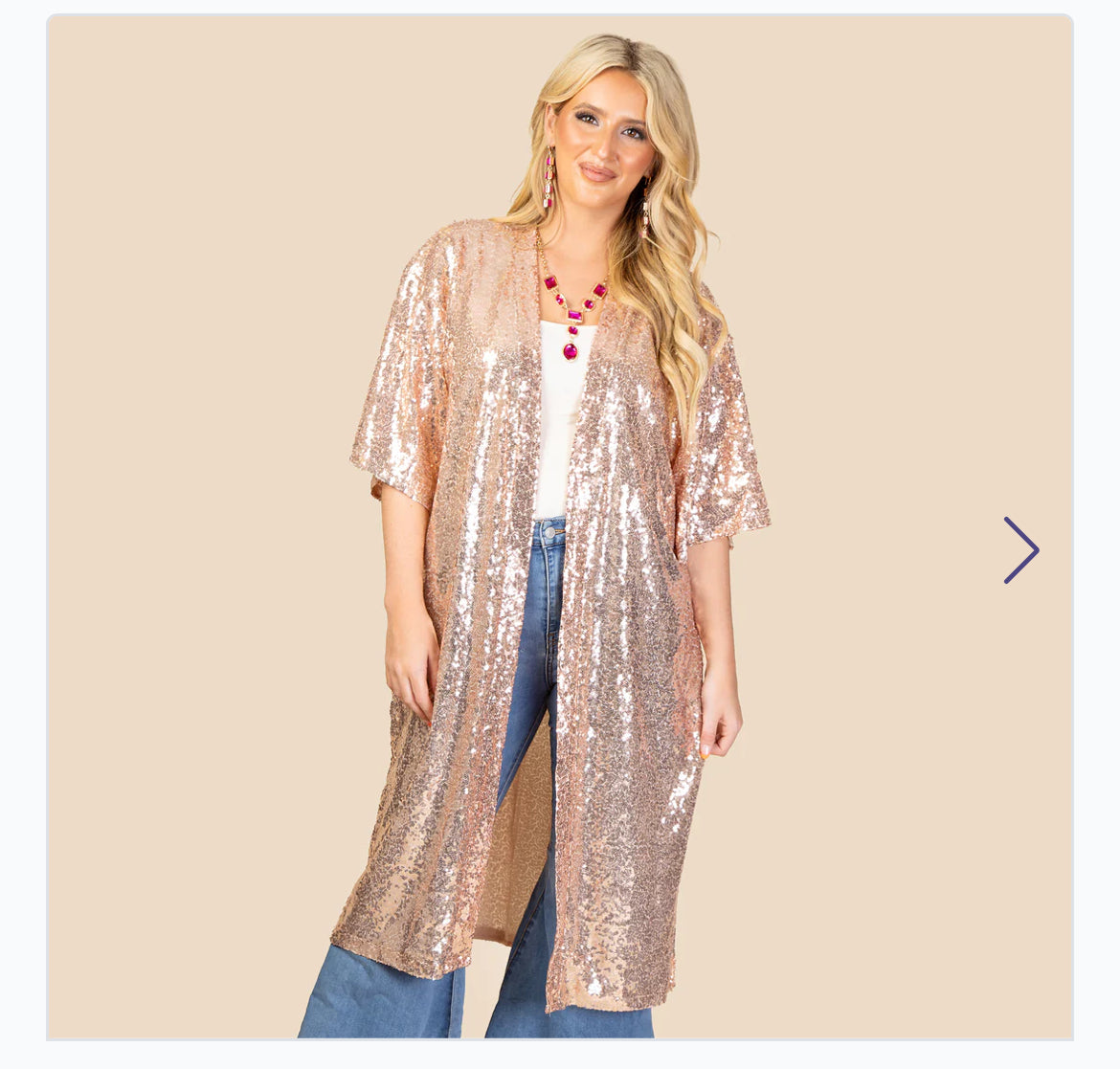 SHIMMER ME UP DUSTER- ROSE GOLD