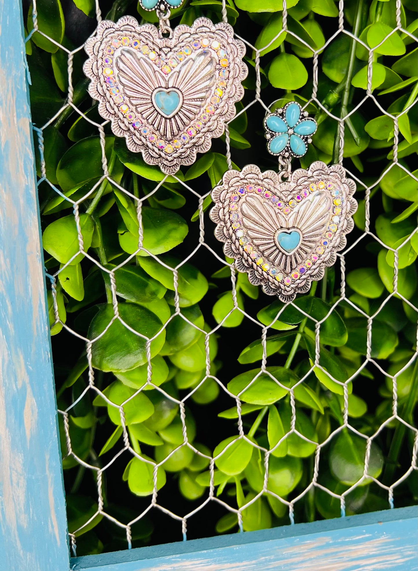 TURQUOISE HEART EARRINGS