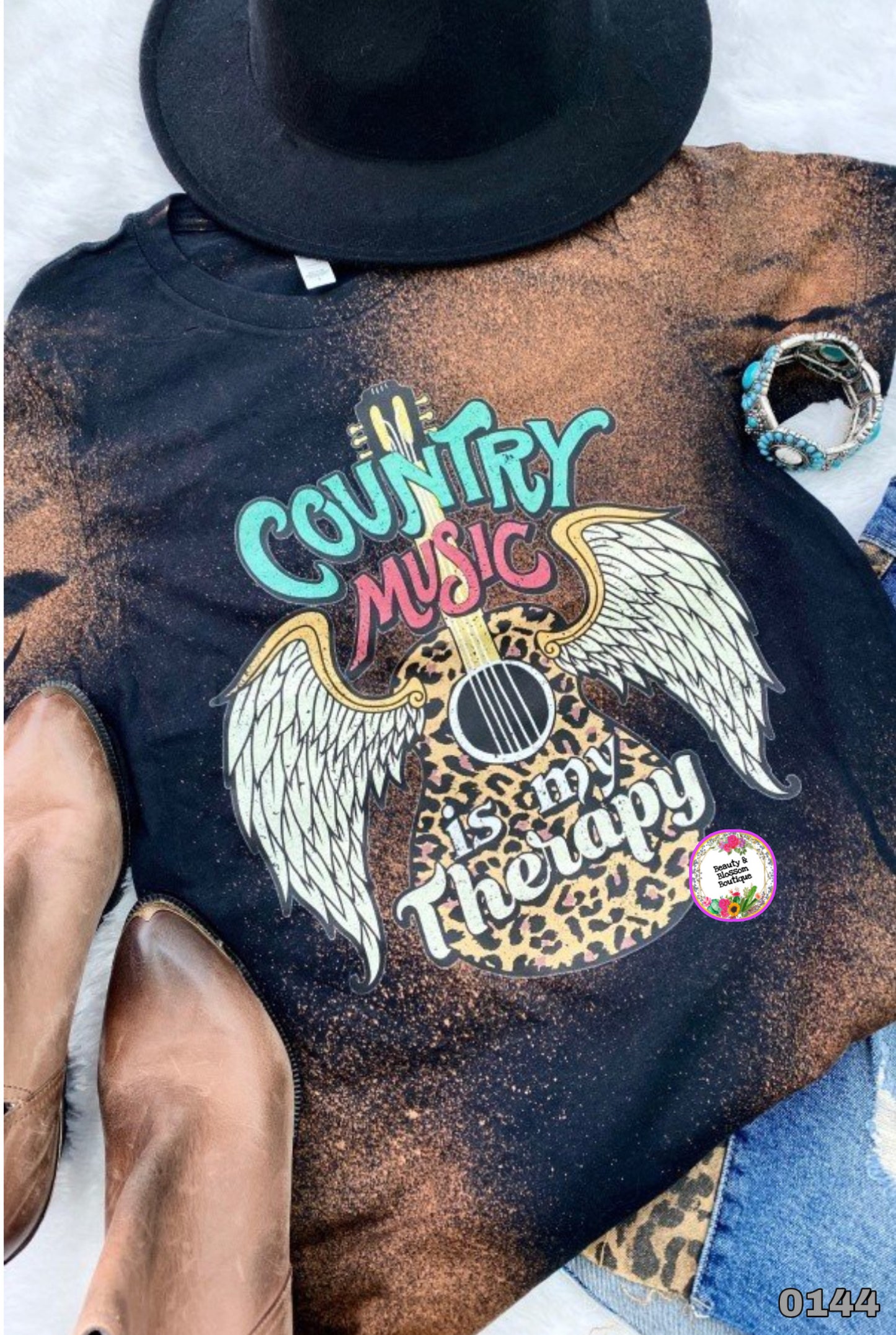 COUNTRY MUSIC IS MY THERAPY TSHIRT- 144