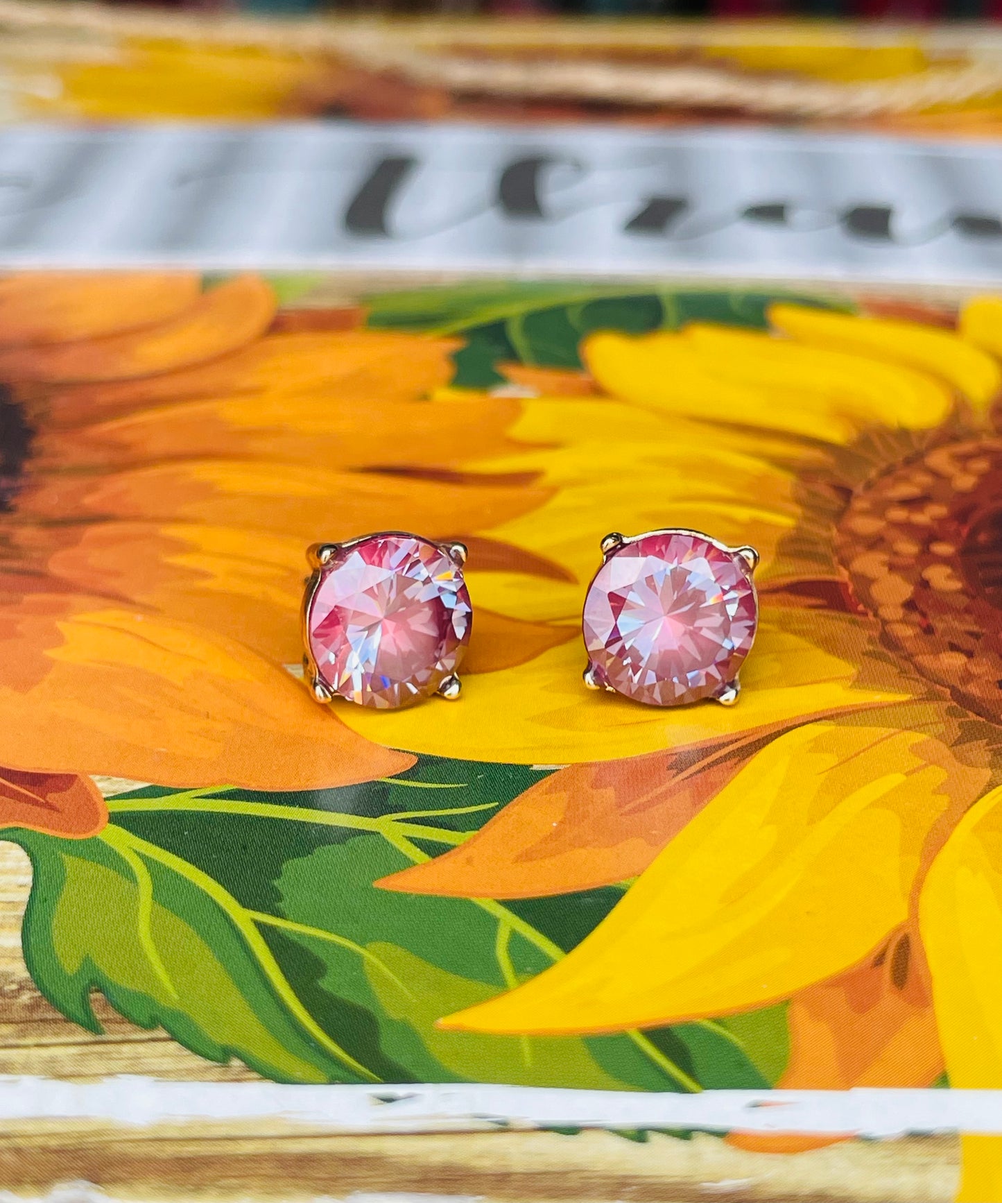 Round CZ Stone Earring
