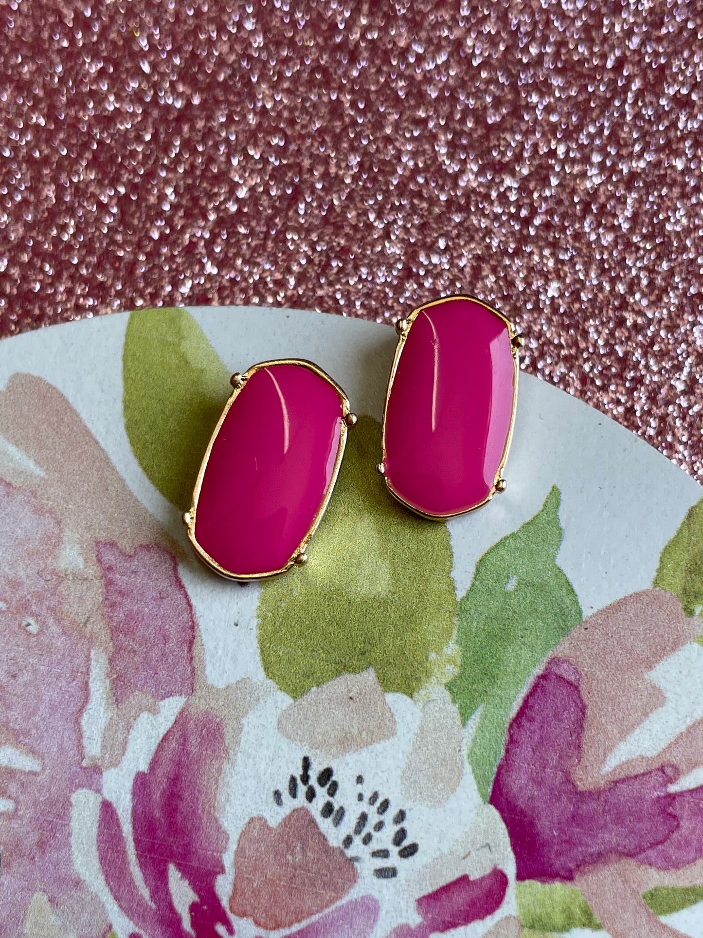 HEXAGON STUD EARRINGS