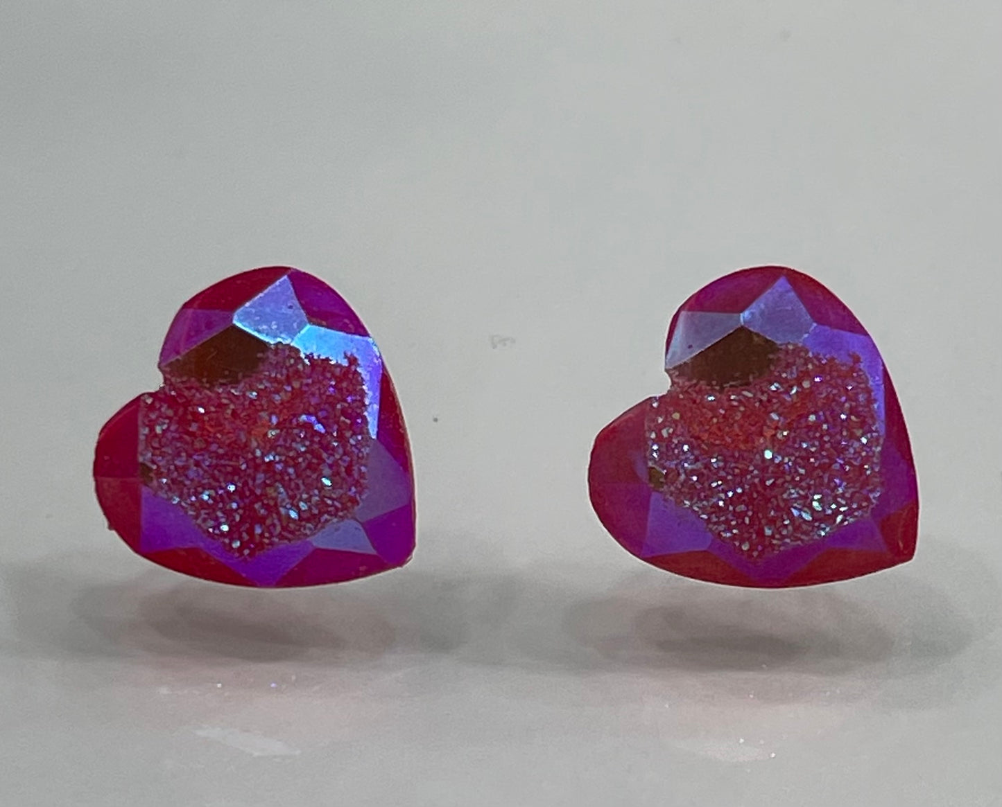 Heart Druzy Studs