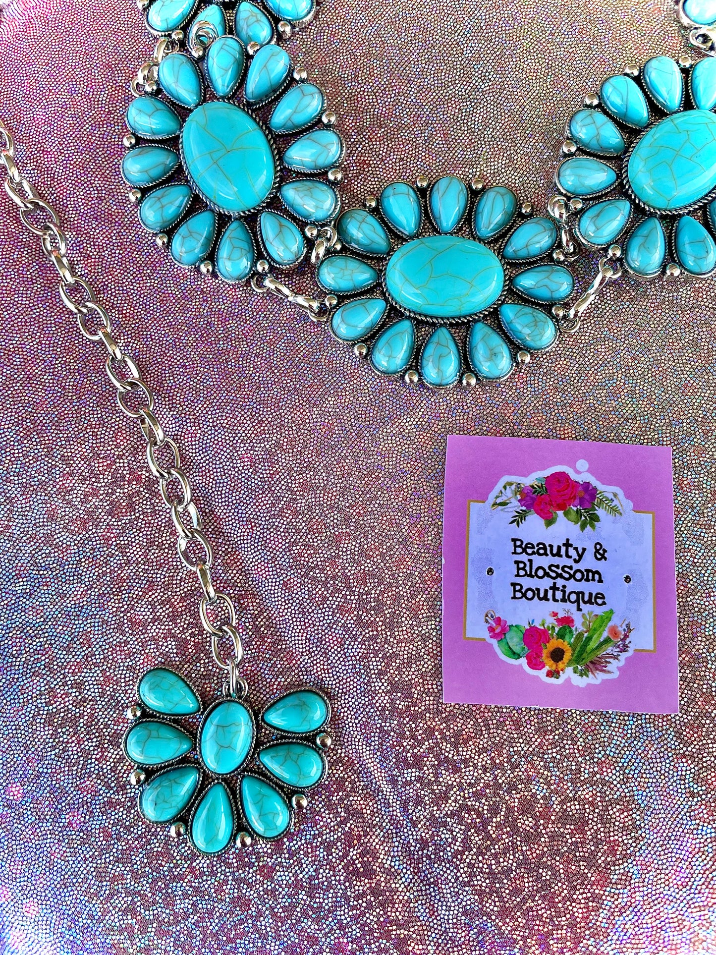 TURQUOISE CONCHO BELT- Kids