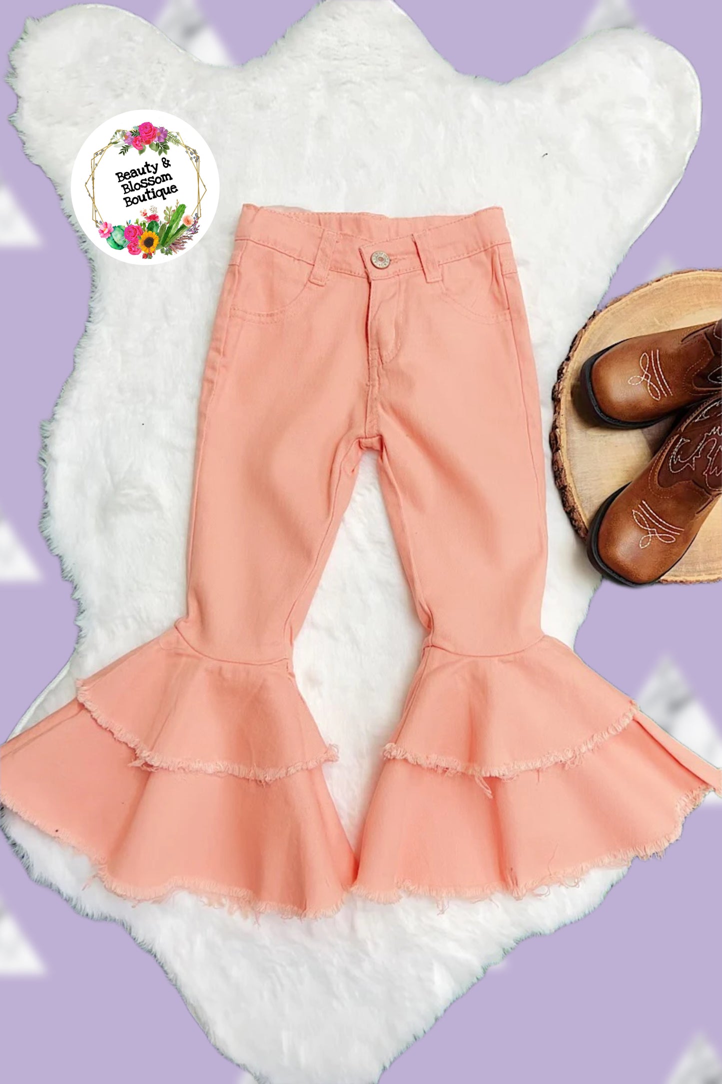 PEACH BELL BOTTOMS - GIRLS