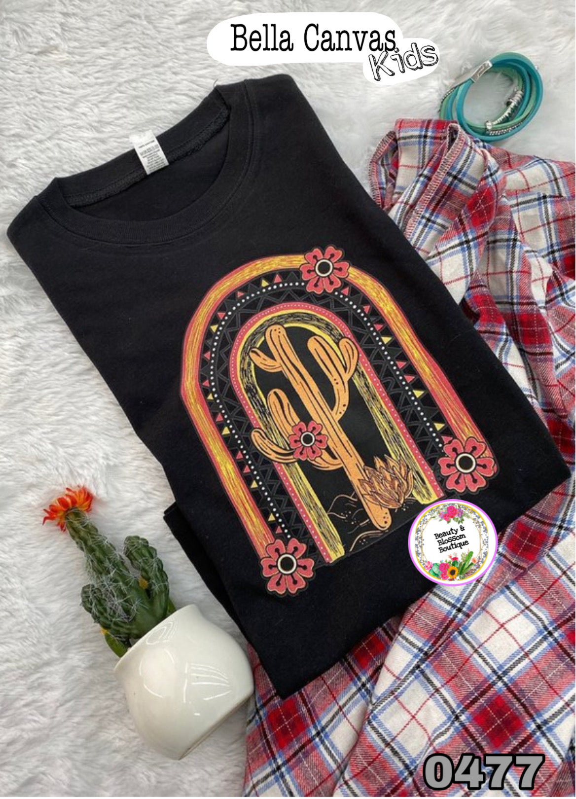 CACTUS RAINBOW (KIDS  TEE ) - 477