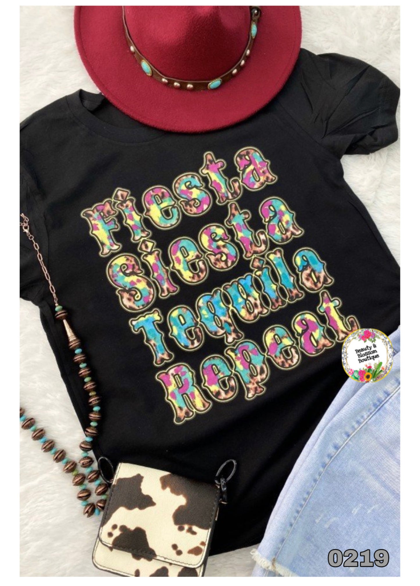 FIESTA SIESTA TEQUILA REPEAT TSHIRT- 219