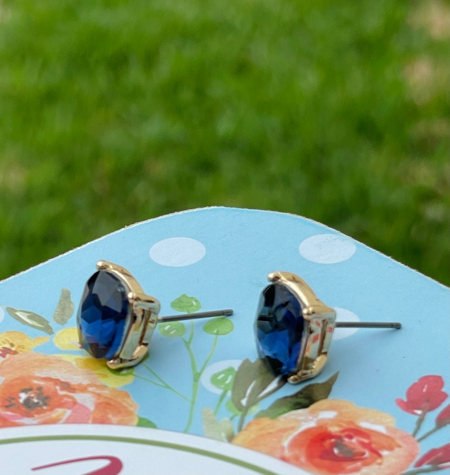 Navy Blue Small Studs Earring