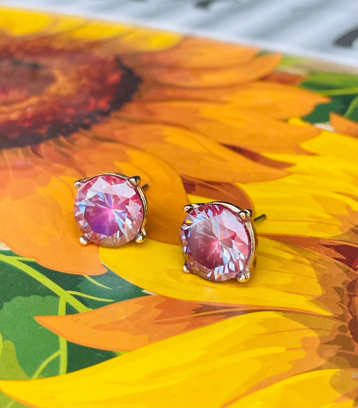 Round CZ Stone Earring