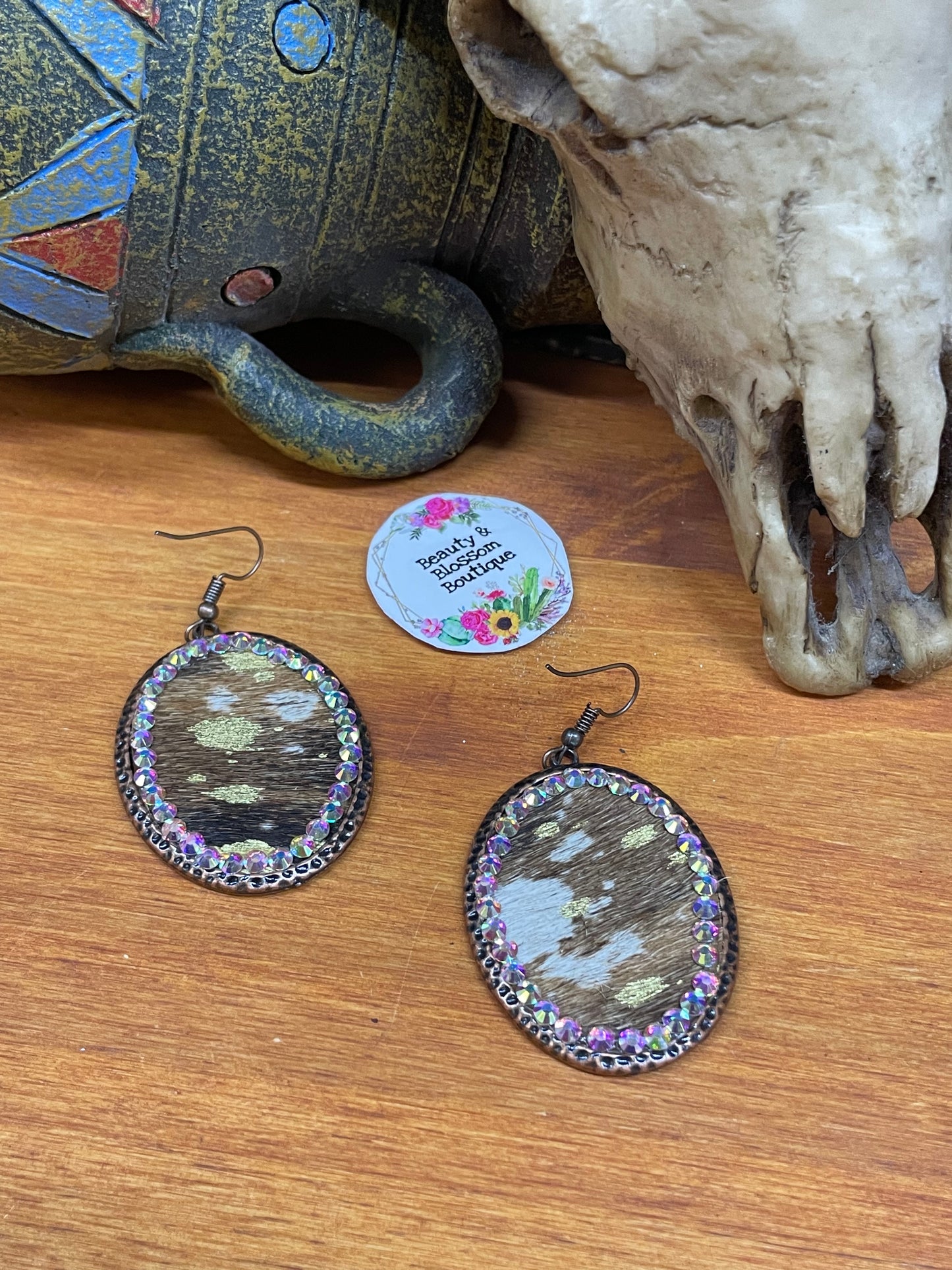 MOORE COWHIDE EARRINGS