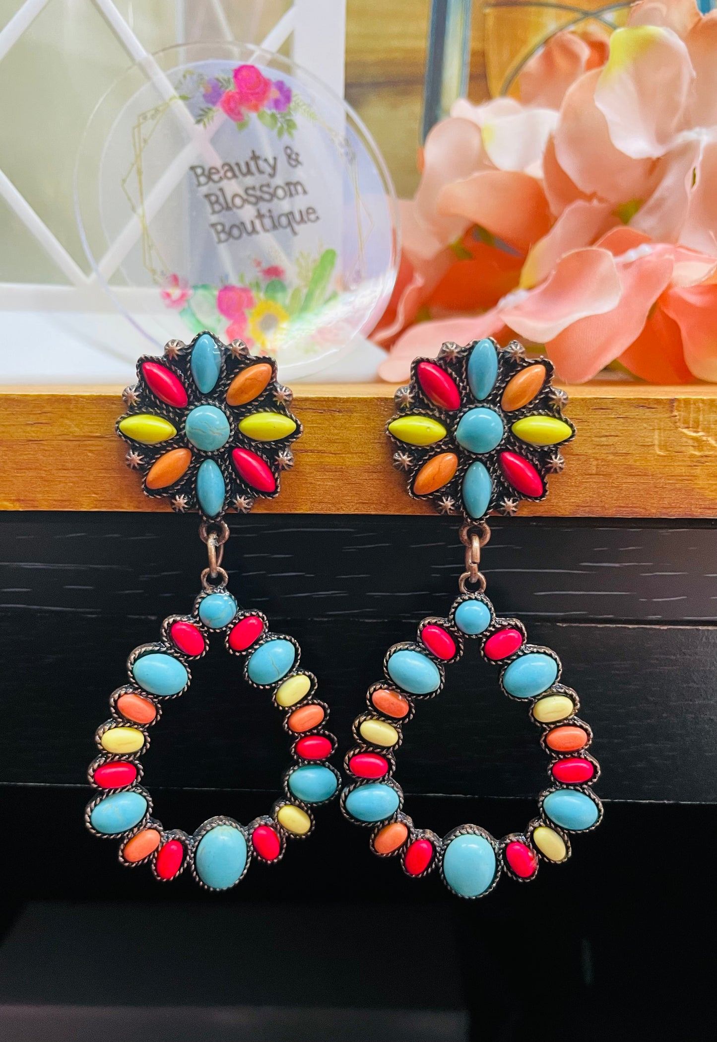 MULTICOLOR FLOWER EARRINGS