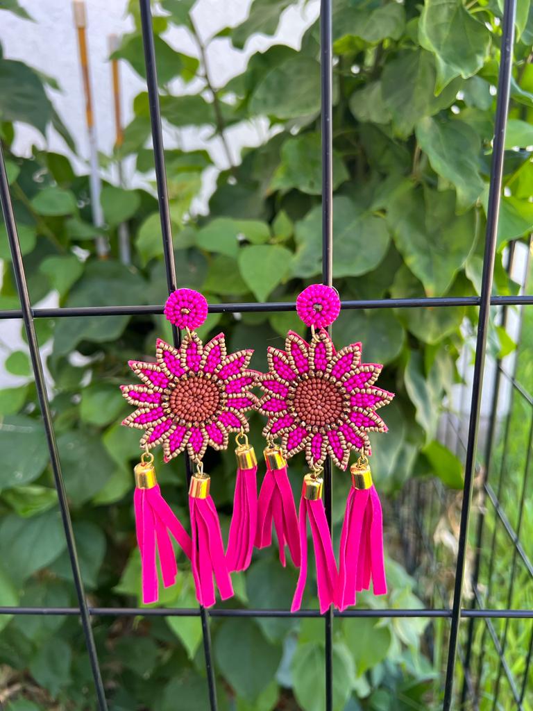 Sunflower w/Tassel Earring