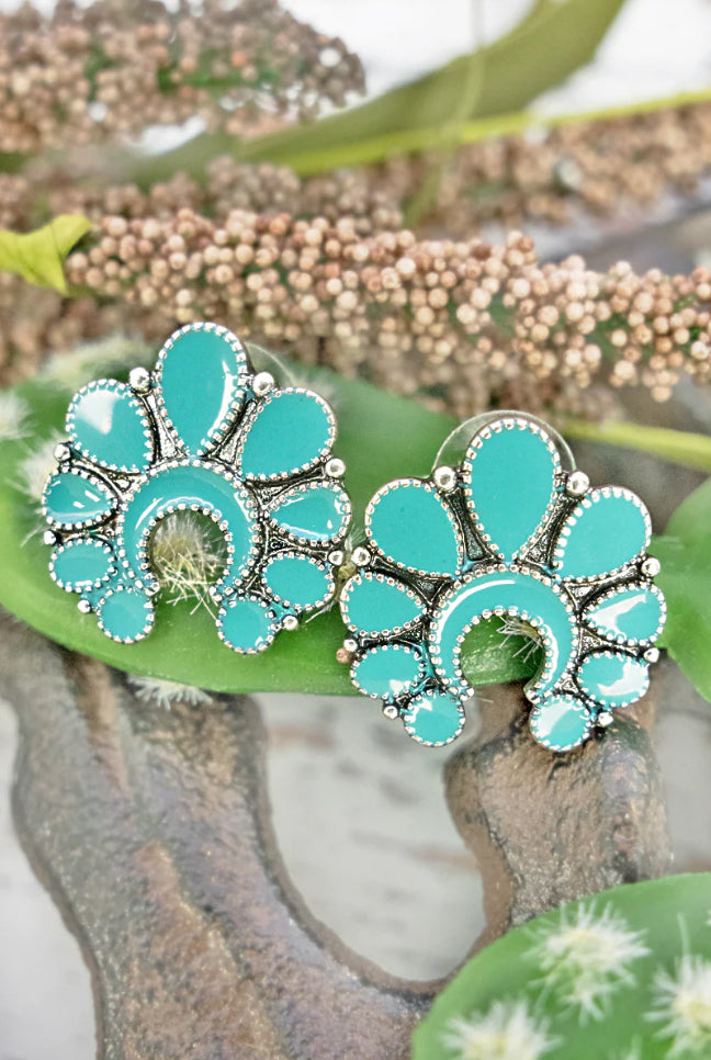 NAJA SQUASH TURQUIOSE STUD EARRINGS