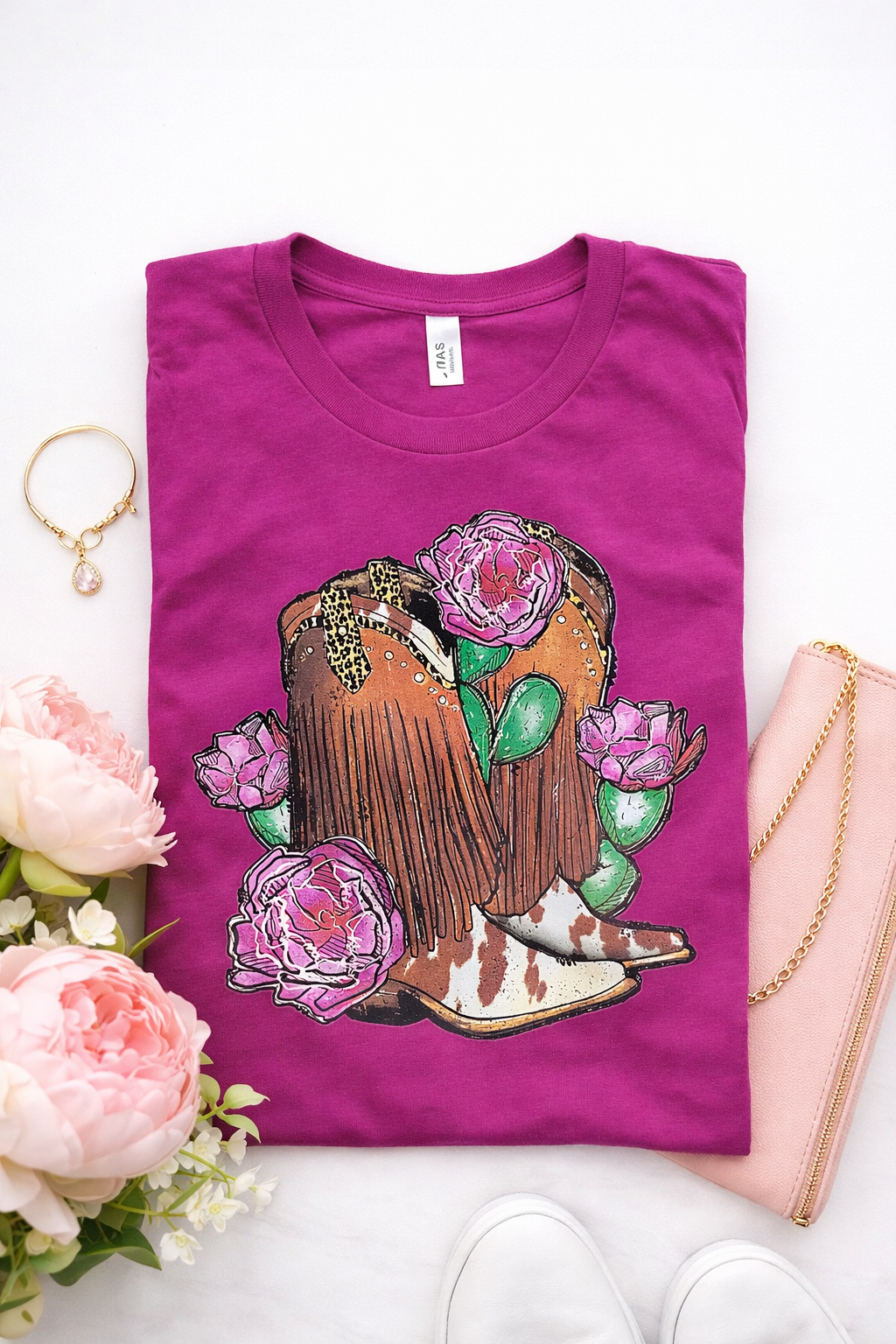 COWHIDE BOOTS TEE - 231
