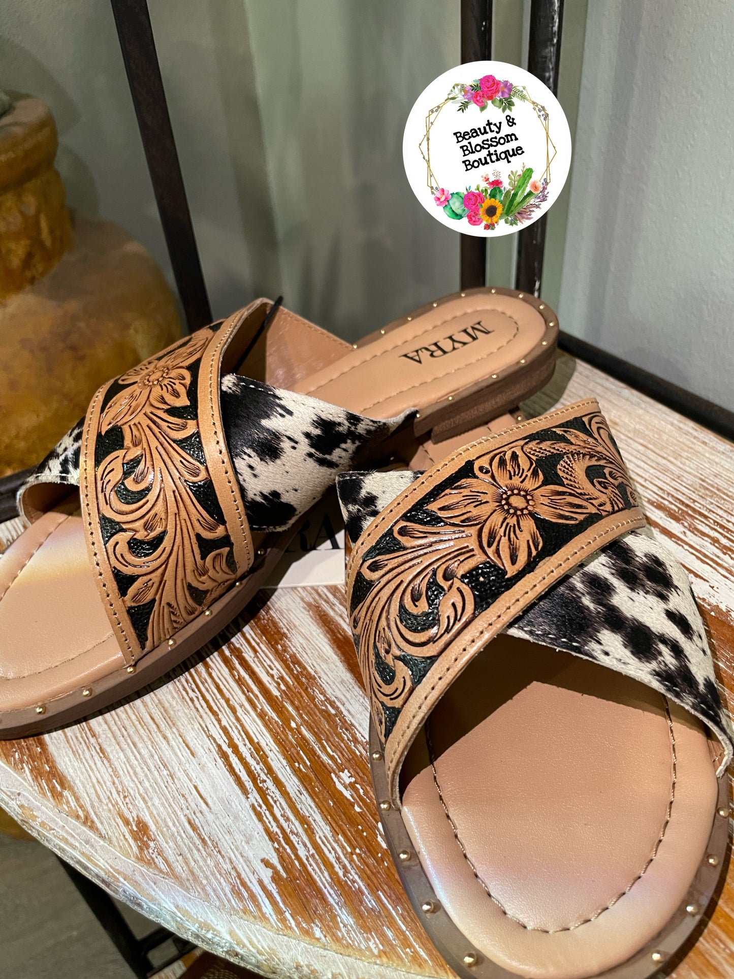 Chappy Western Hand-Tooled Sandals