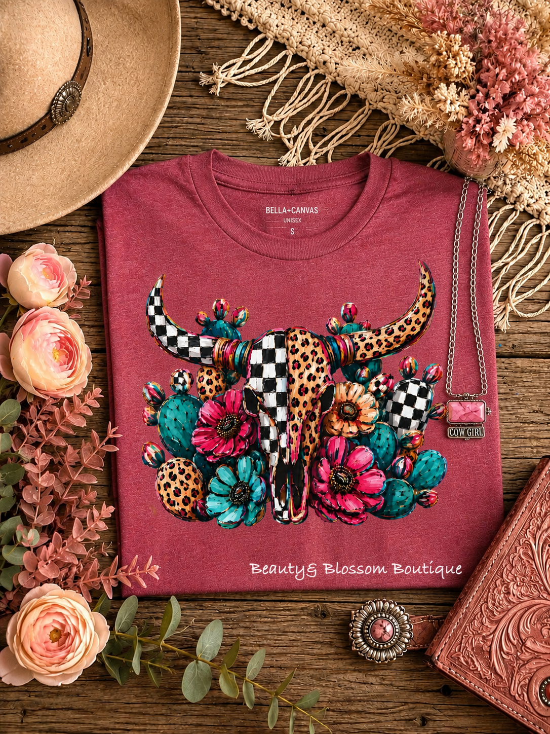 DESERT BLOOM LONGHORN TEE  -