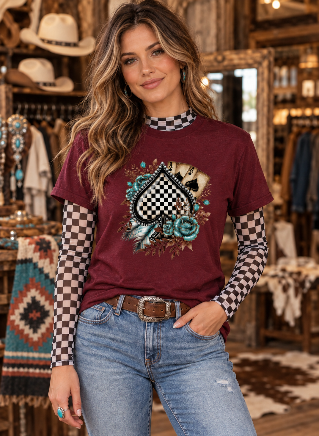 Checkered Chic Mesh Top
