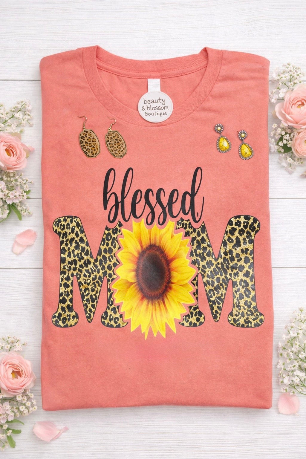 BLESSED MOM TEE/SUNFLOWER - 271