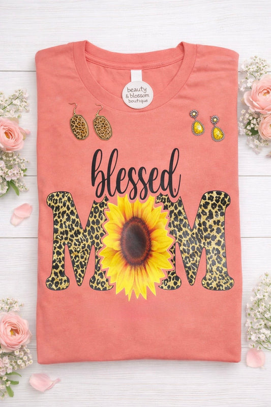 BLESSED MOM TEE/SUNFLOWER - 271