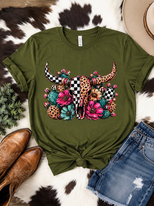 DESERT BLOOM LONGHORN TEE  - 208