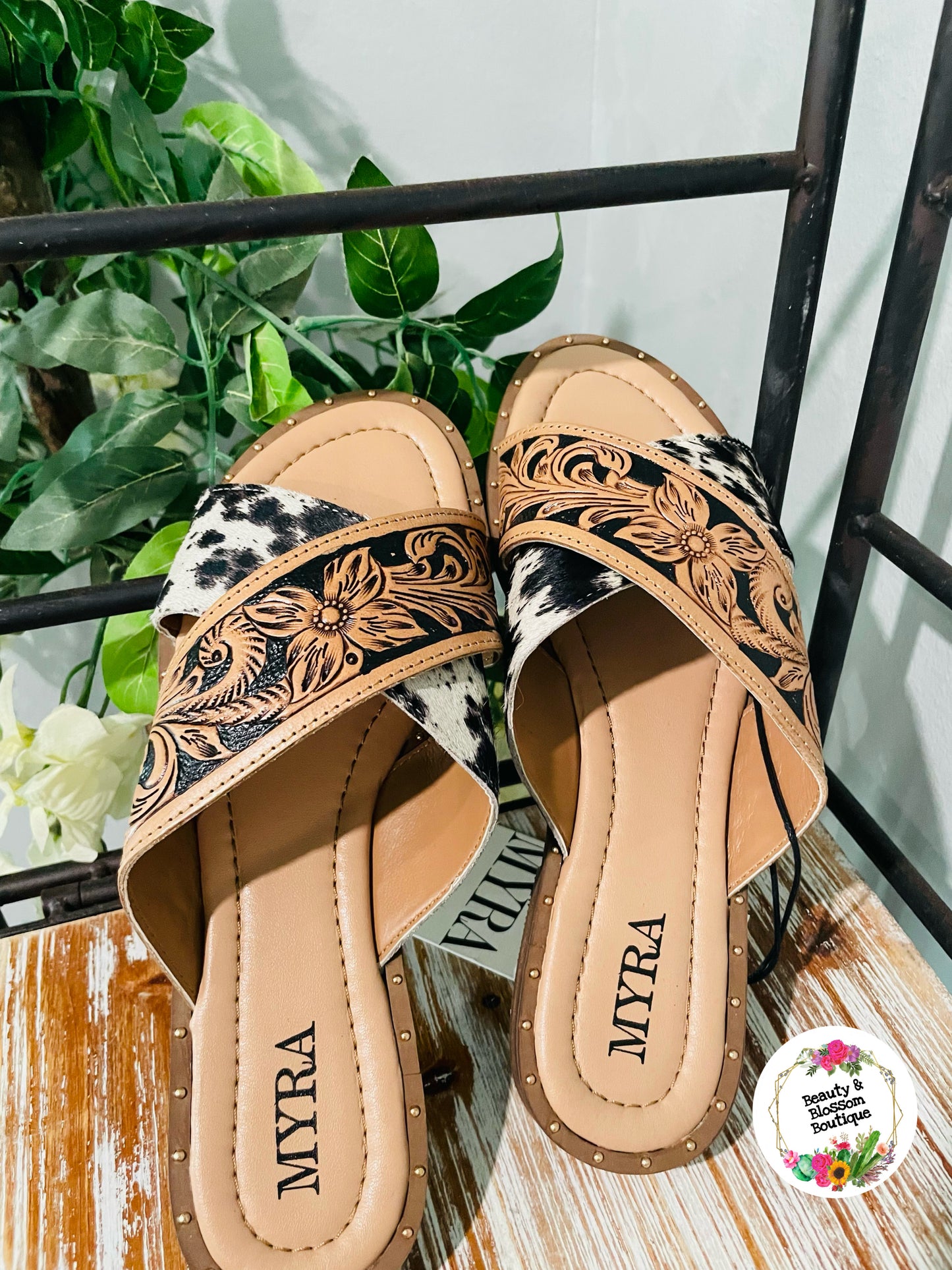 Chappy Western Hand-Tooled Sandals