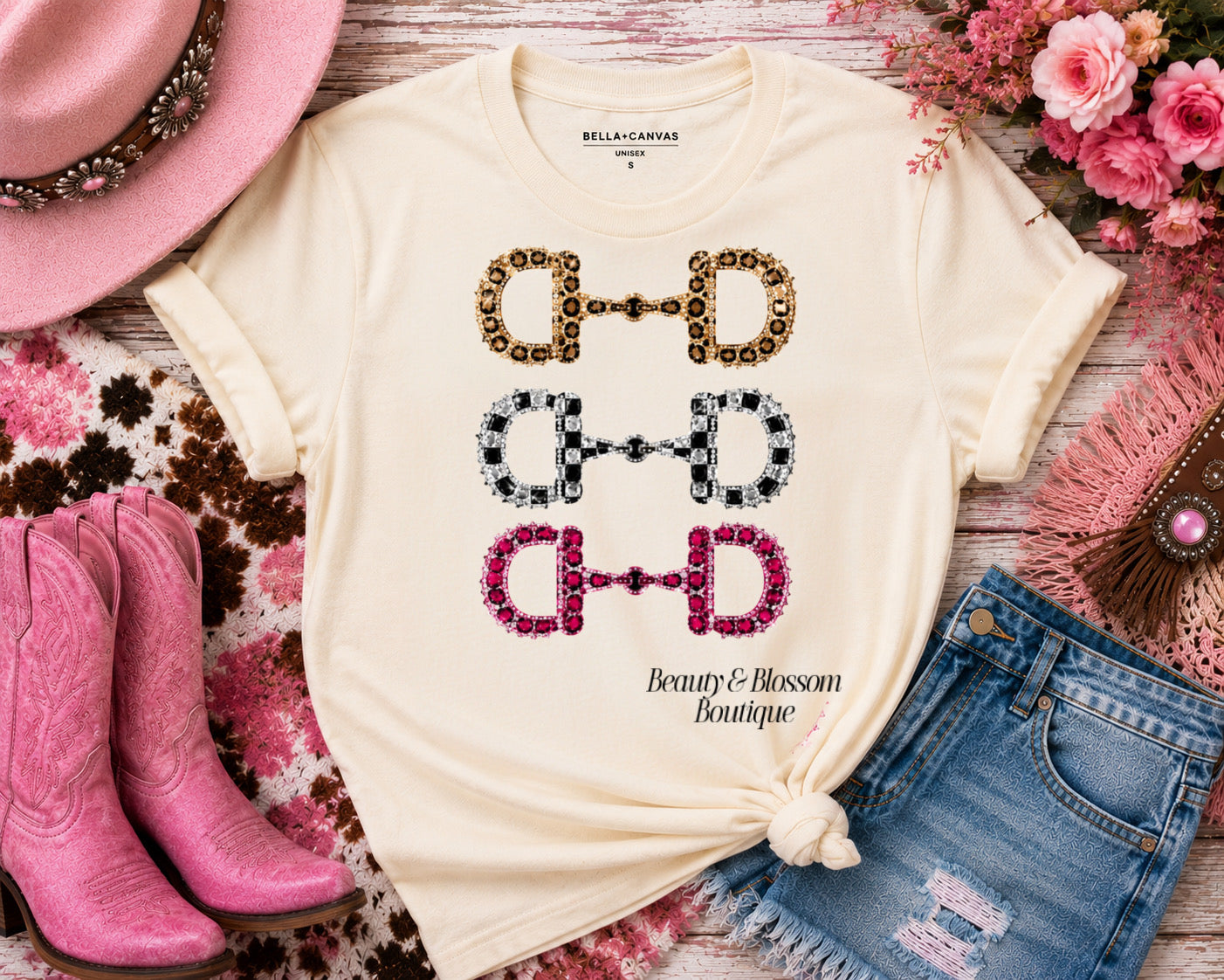 BLINGED OUT BUCKLES TEE  - 277