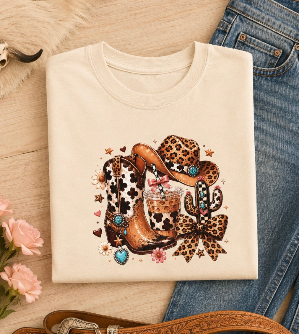 Cowgirl Essentials Graphic Tee - Design 163