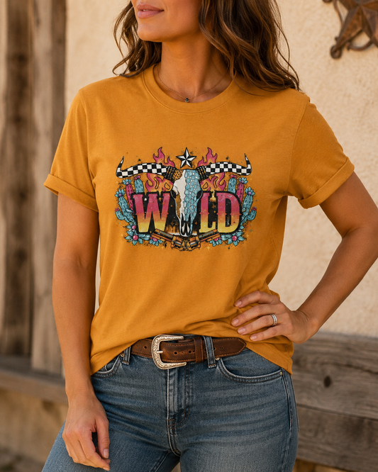 BORN TO BE WILD LONGHORN TEE  -