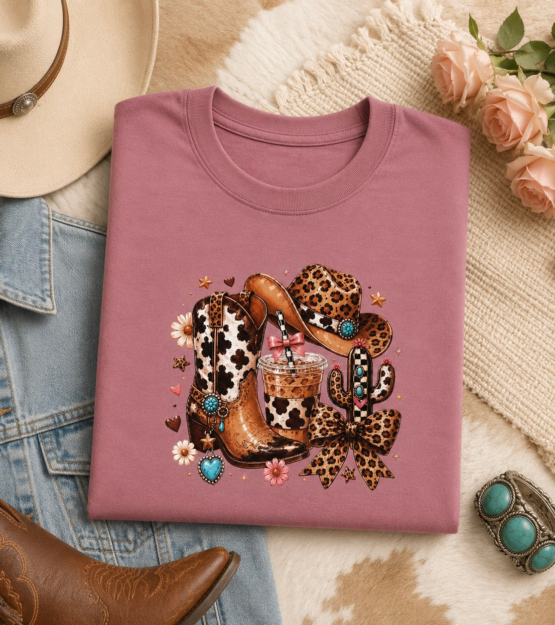 Cowgirl Essentials Graphic Tee - Design 163