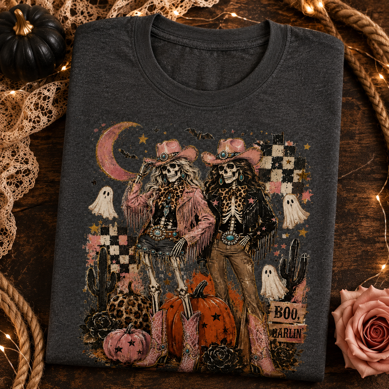 Boo Darlin’ Cowgirls Graphic Tee - Design 169