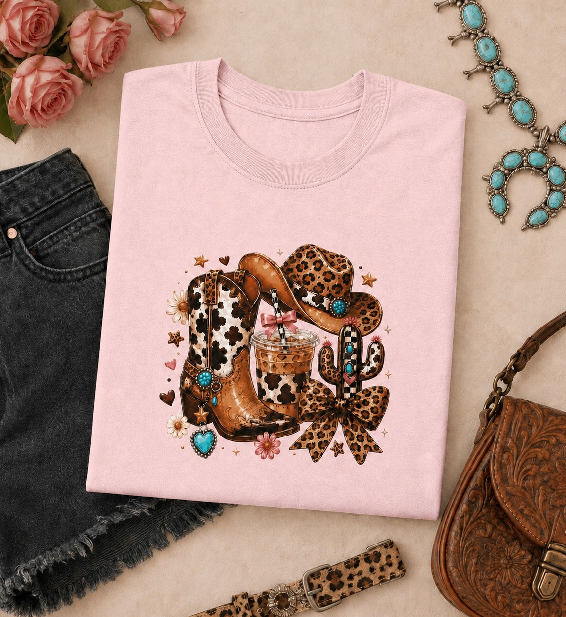 Cowgirl Essentials Graphic Tee - Design 163