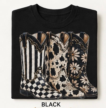 Three of a kind western boot Graphic Tee – Design 136