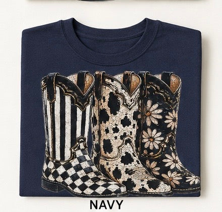 Three of a kind western boot Graphic Tee – Design 136