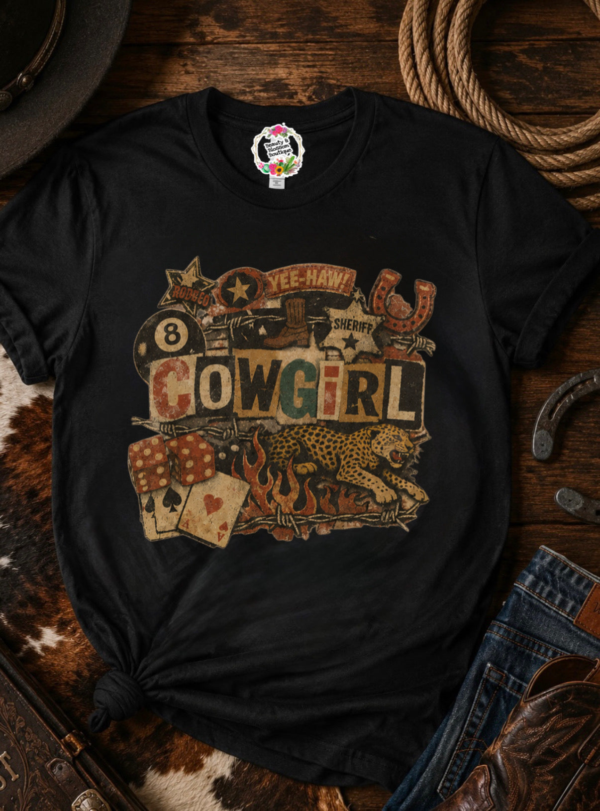 LUCKY COWGIRL TEE- 149