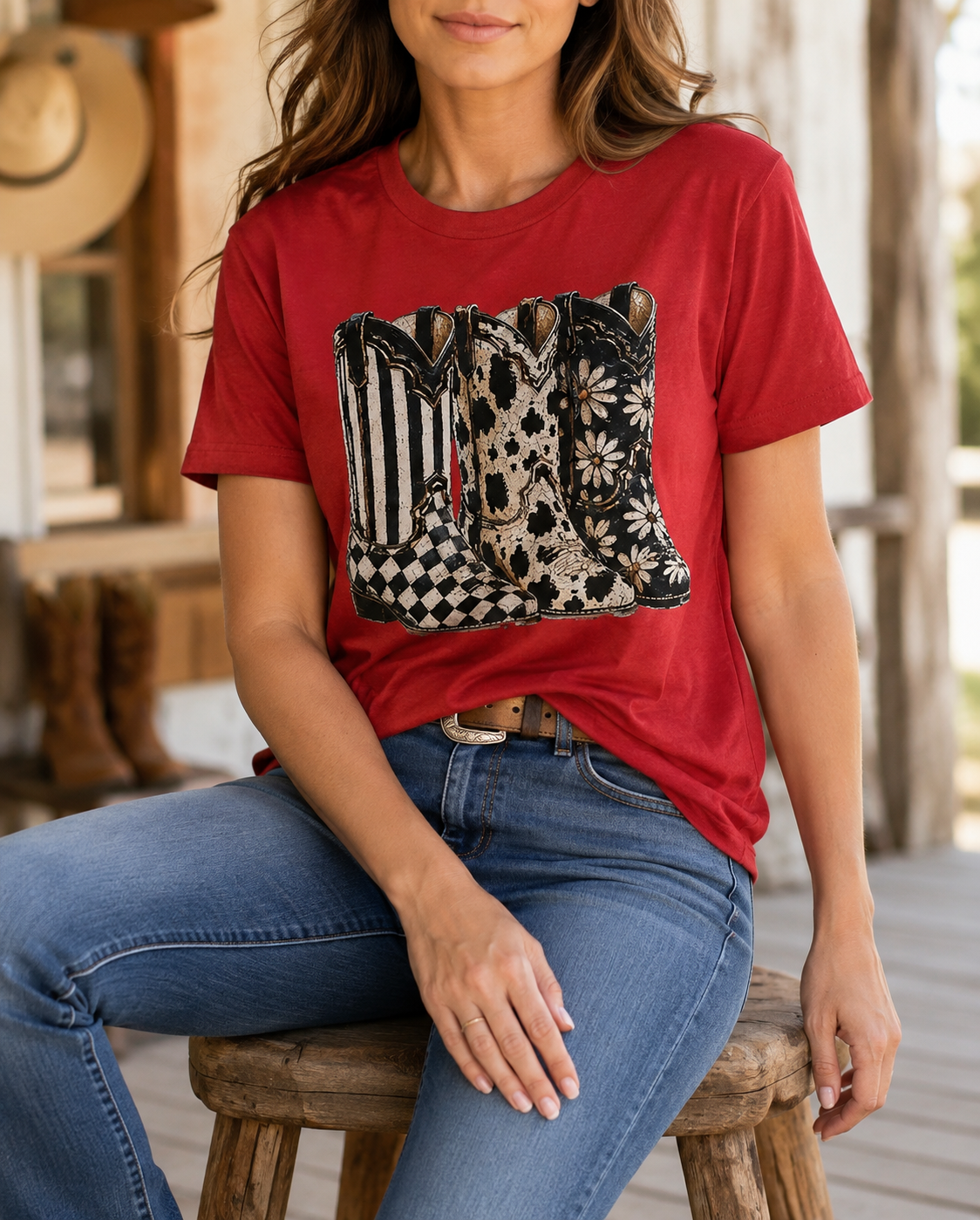 Three of a kind western boot Graphic Tee – Design 136