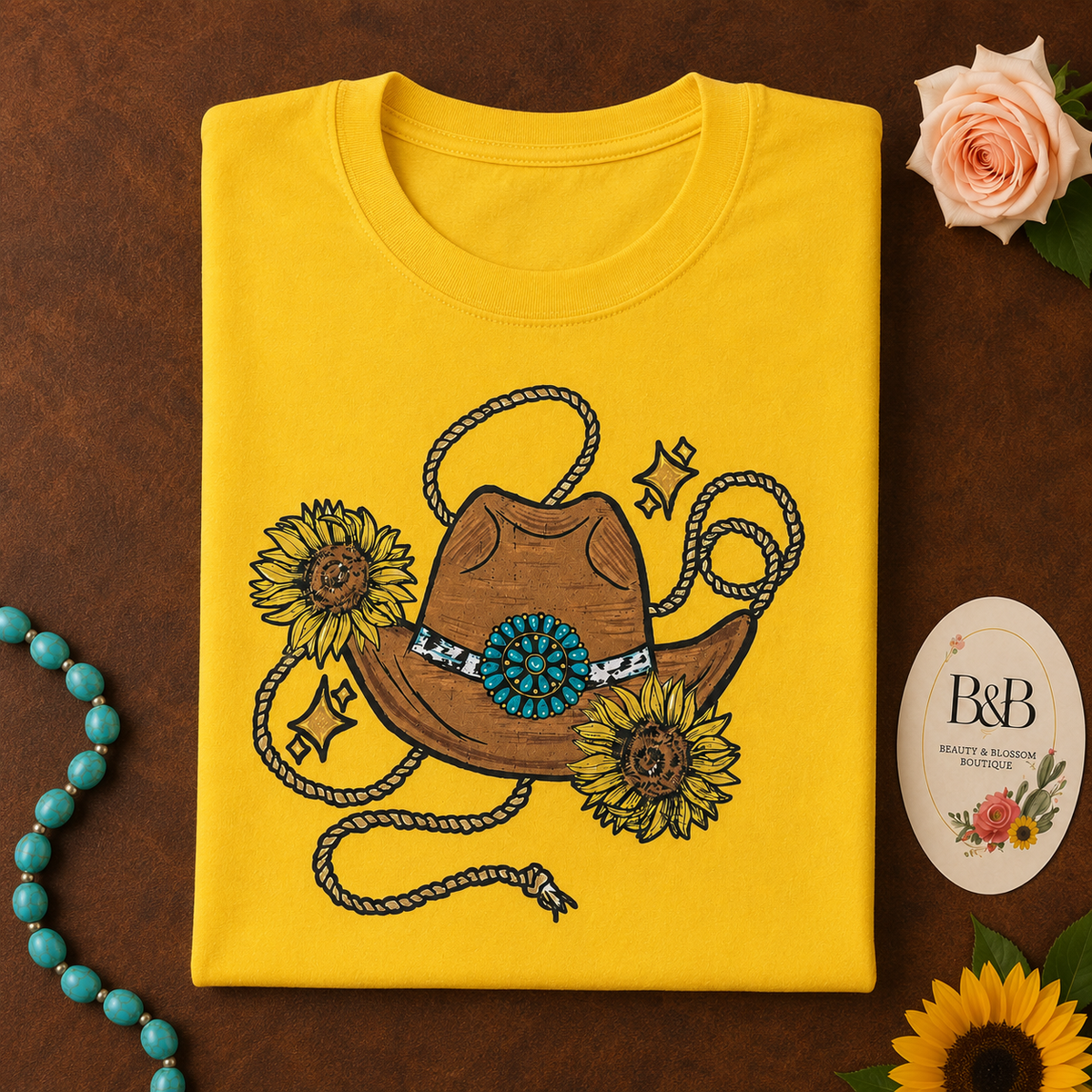 Cowboy Hat Rope  Graphic Tee - Design 280