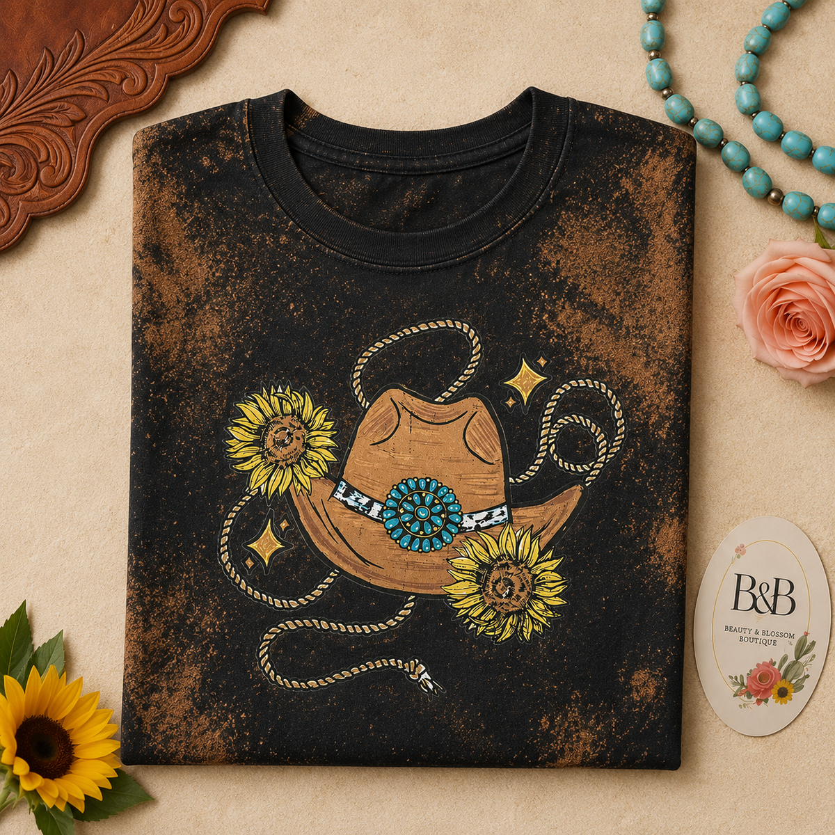 Cowboy Hat Rope  Graphic Tee - Design 280