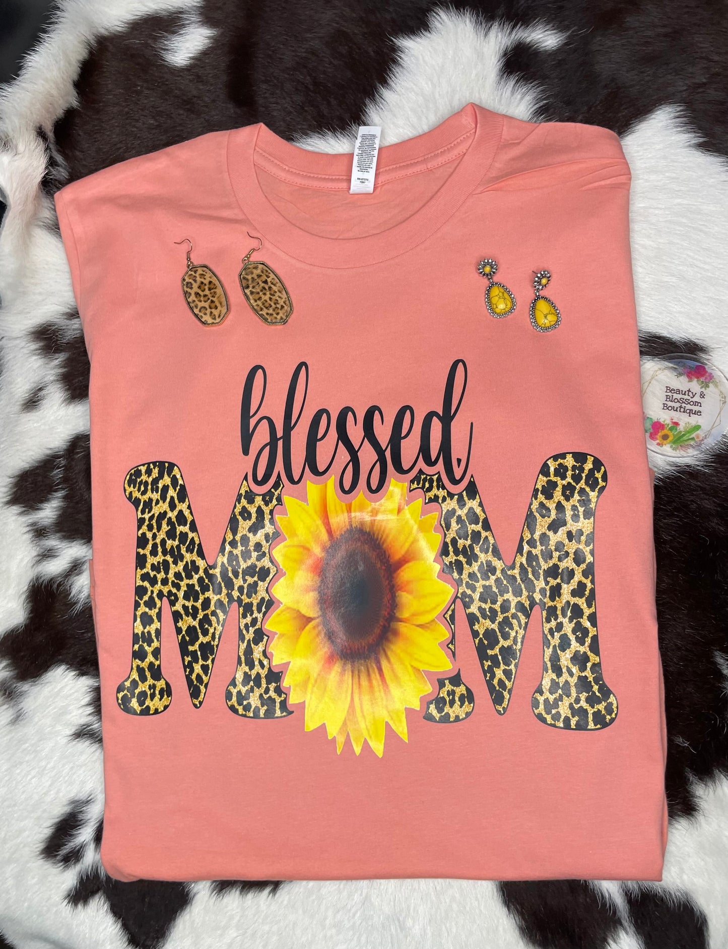 BLESSED MOM TEE/SUNFLOWER - 271