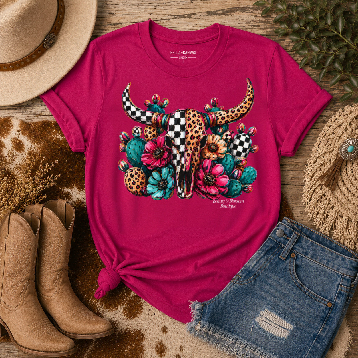 DESERT BLOOM LONGHORN TEE  -